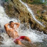 Juliano Taking a Shower in the Waterfall