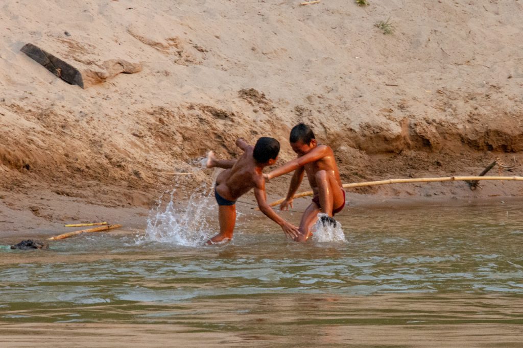 Kids Playing in the Mekong
